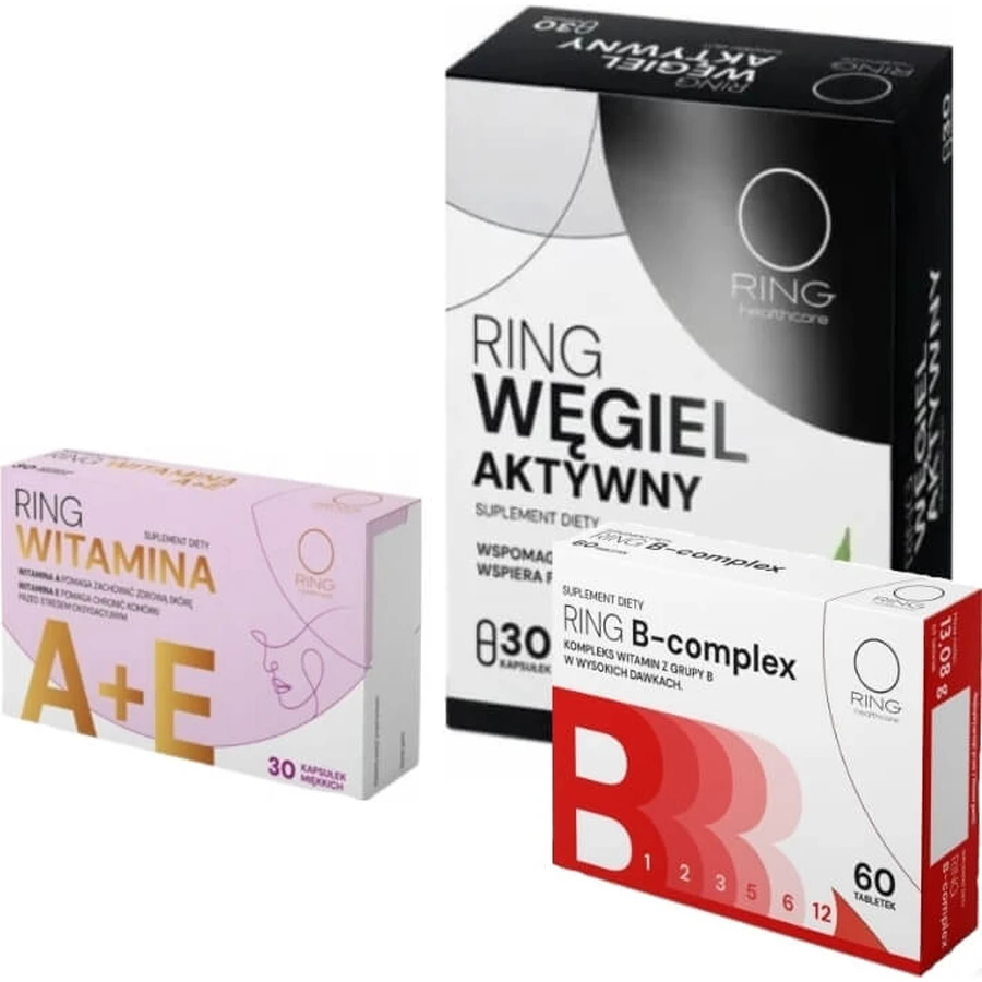 Carbone attivo ad anello + Vitamina A + E + Complesso B ...