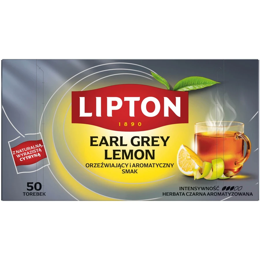 Lipton EARL GREY LEMON schwarzer Tee 50 Beutel