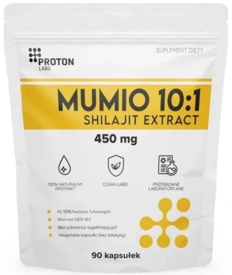 Proton Labs Mumio 450 mg Shilajit Extract 10:1 90 capsules.