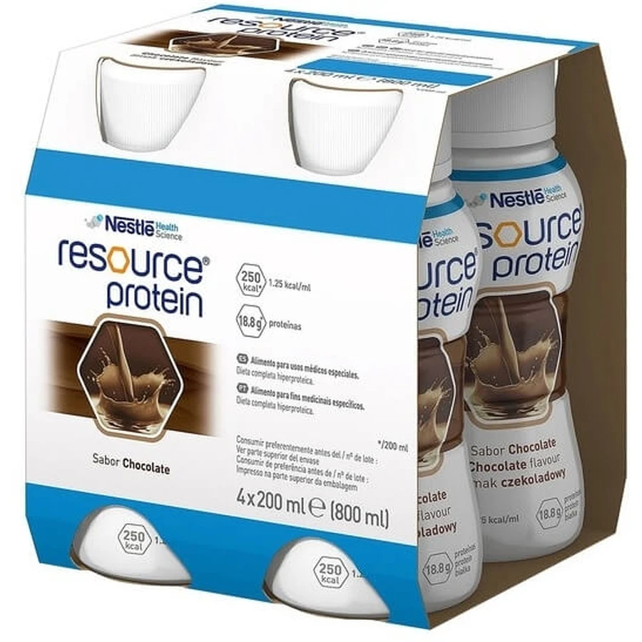 Resource Eiwit chocolade smaak orale vloeistof 4 x 200 ml