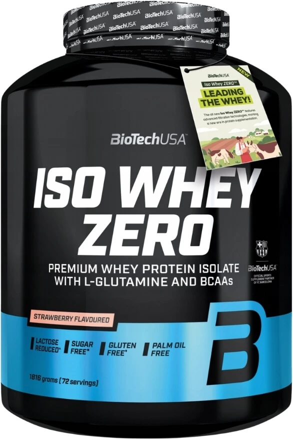 BioTech USA Iso Whey Zero eiwit met aardbeiensmaak 1816 g