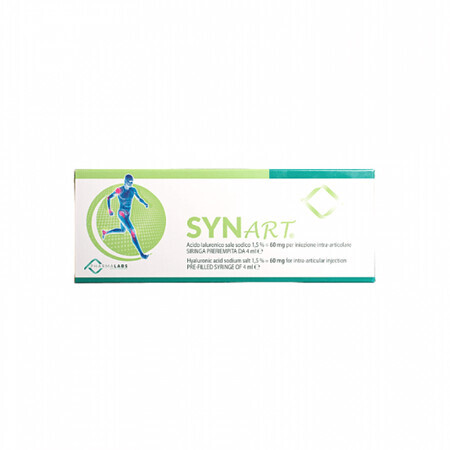 Synart, 60mg/4ml hyaluronic acid injectable solution for infiltration, 1 pre-filled syringe, Pharma Labs