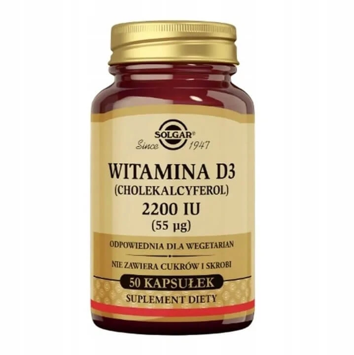 SOLGAR Vitamine D3 2200 IE (55 mcg) 50 capsules.