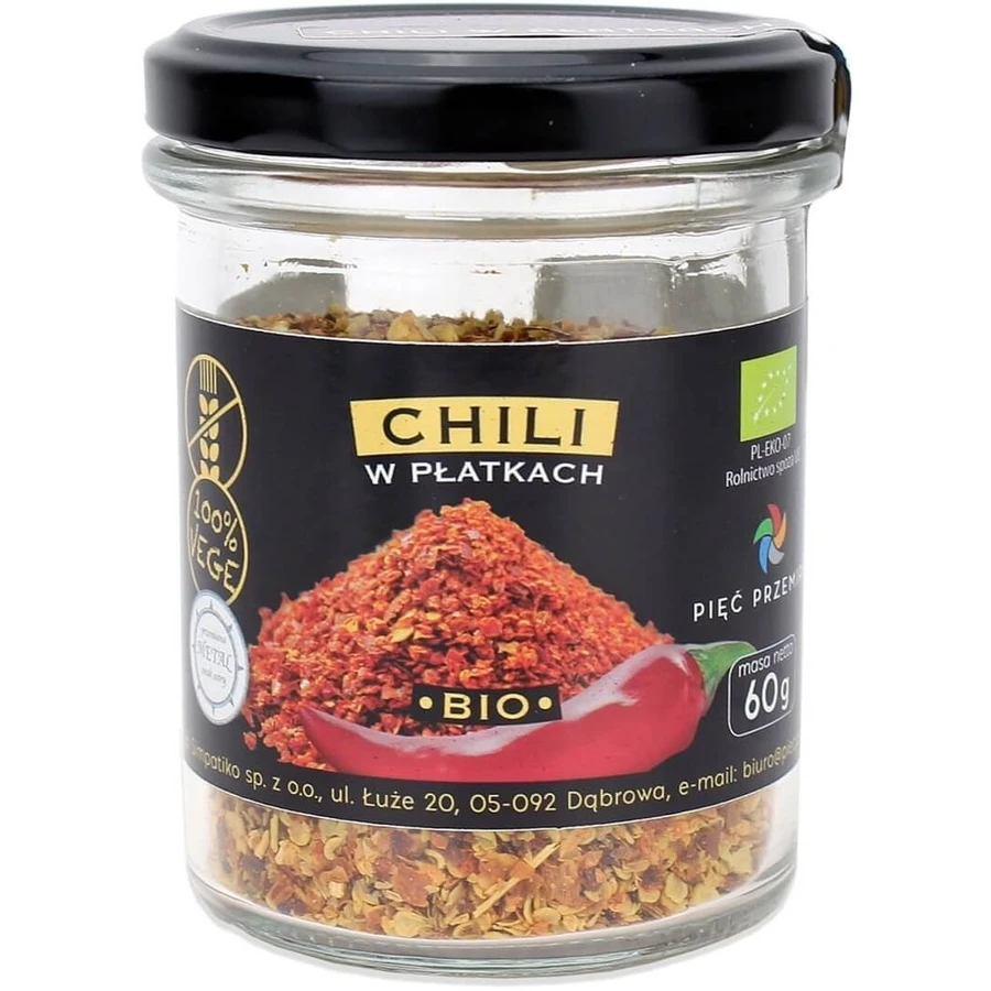 Pięć Przemian Chili płatki bezglutenowe BIO 60 g: ceny i cechy