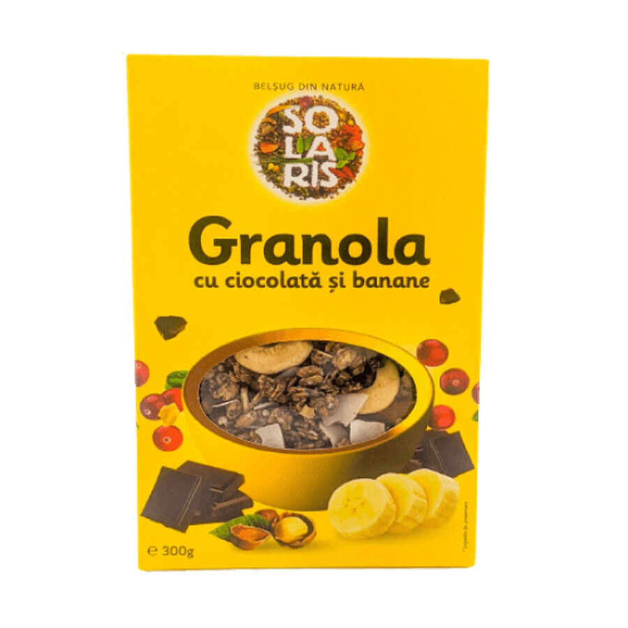 Granola con chocolate y plátano, 300 g, Solaris