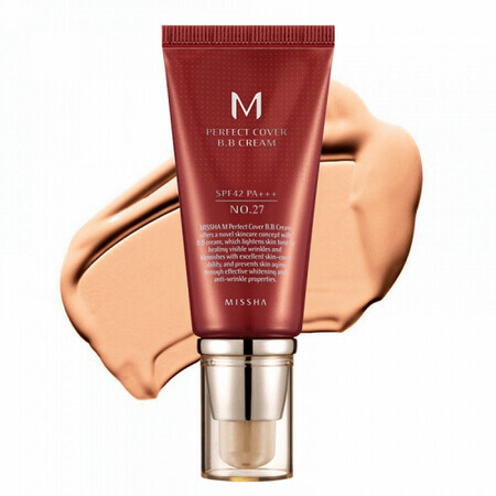 MISSHA M Perfect Cover BB Cream SPF42/PA+++ (No.27/Miel de bœuf), 50 ml, Missha