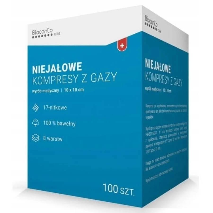 Biocanto Care Kompresy niejałowe z gazy 17 nitkowe 8 ...: ceny i cechy
