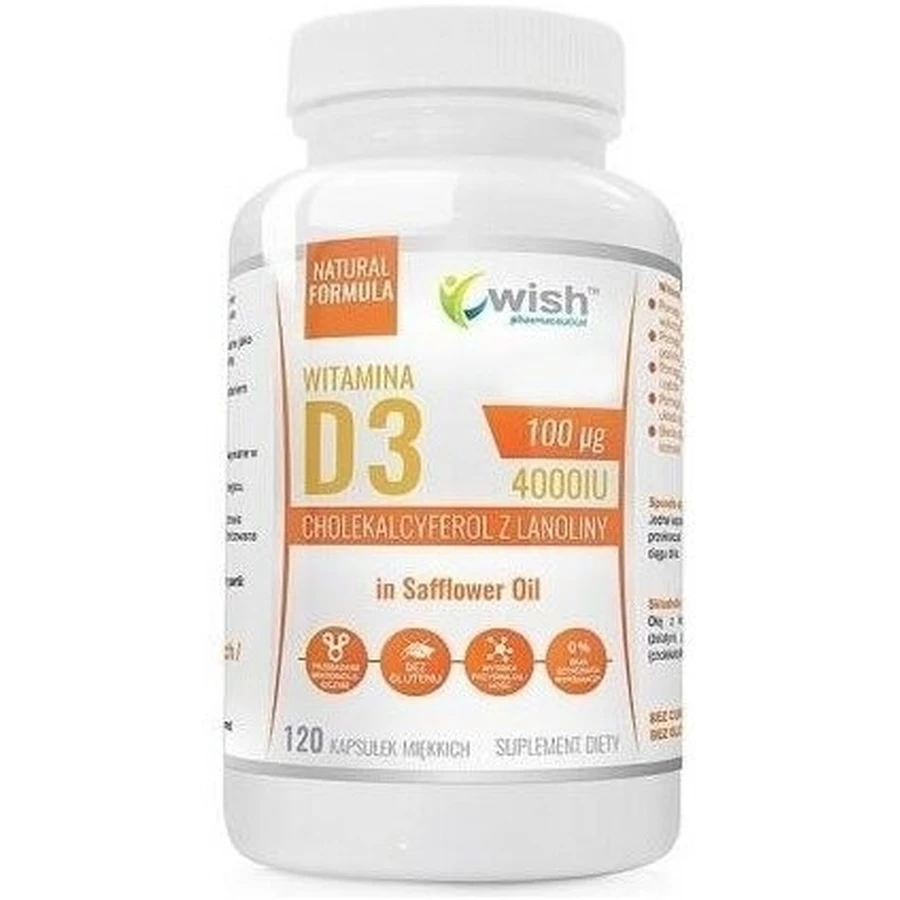 Wish Vitamin D3 4000IU 120 soft capsules.