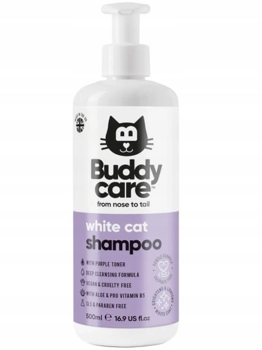 Buddy Care Witte Kattenshampoo 500 ml.