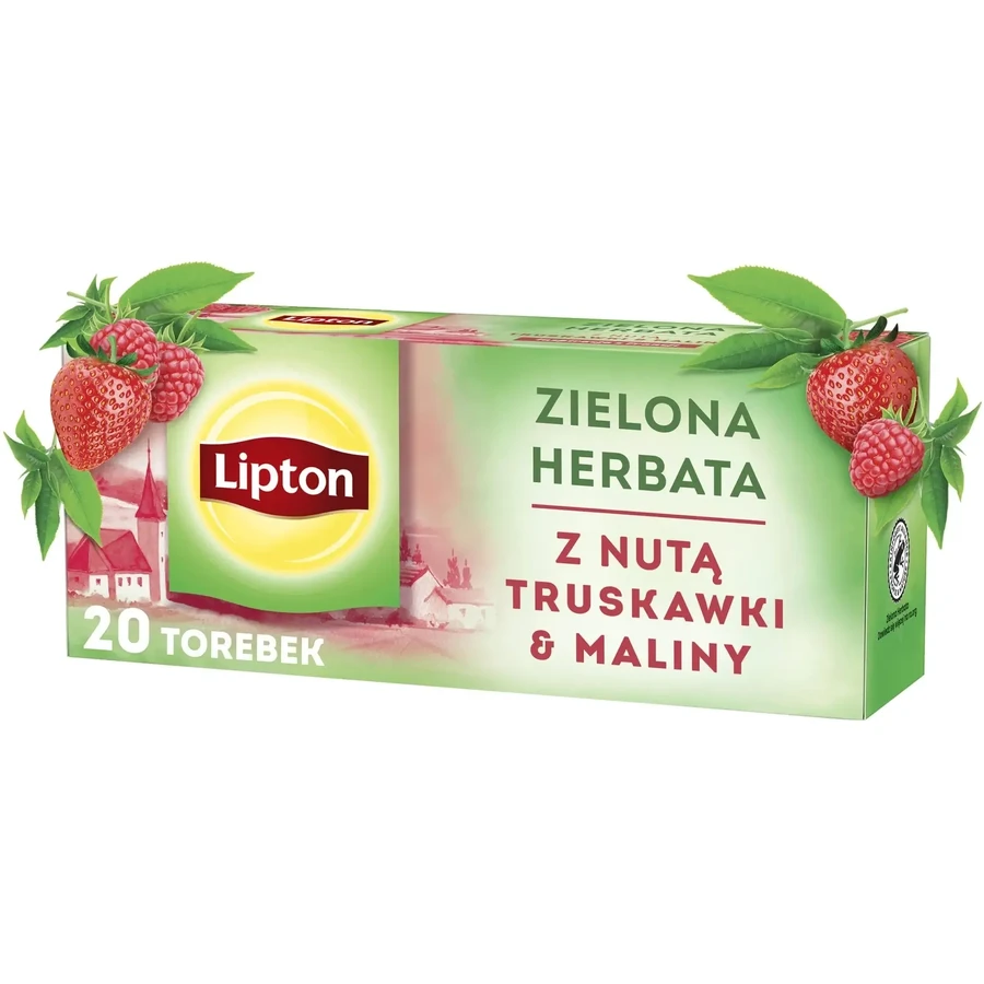 Lipton thé vert avec un soupçon de fraise et de framboise 20 sachets