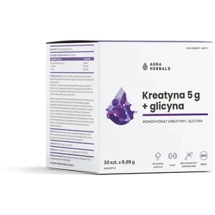 Aura Herbals Creatine 5 g Monohydraat + Glycine 30 sachets