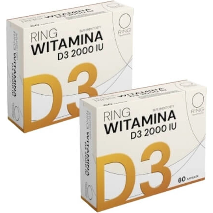 Ring Witamina D3 2000 IU 60 kapsułek Wielopak × 2: ceny i cechy
