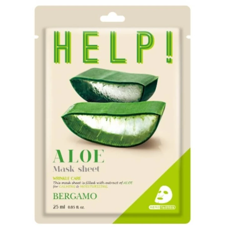 Bergamo Help Aloe Mask Sheet Masque hydratant en feuille avec ...