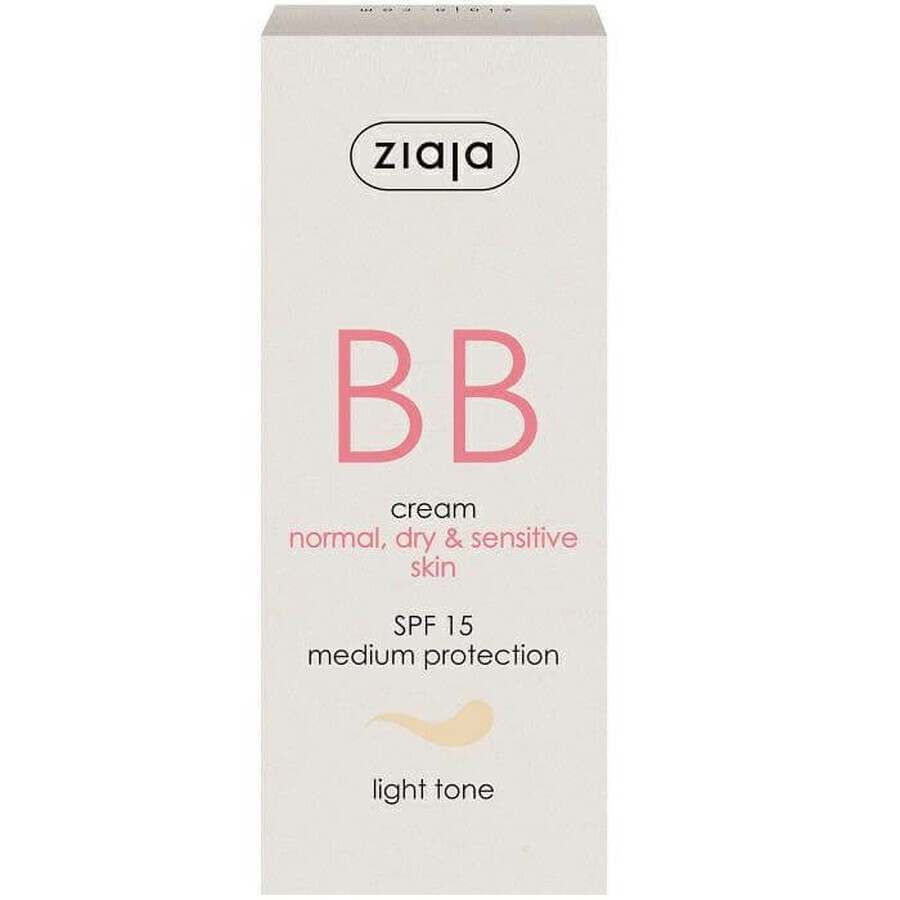 BB cream with SPF15 light shade for normal dry skin, 50 ml, Ziaja