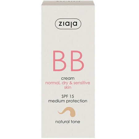 BB cream avec SPF15 teinte naturelle pour peau normale et sèche, 50 ml, Ziaja