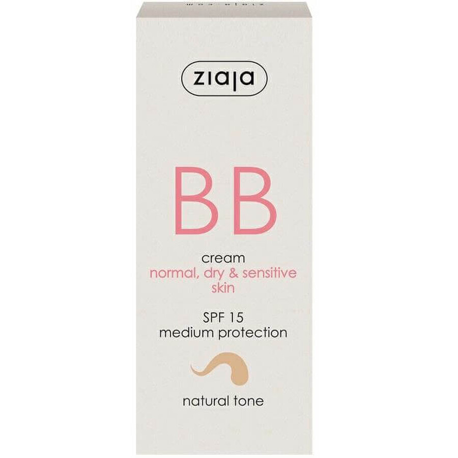 BB cream avec SPF15 teinte naturelle pour peau normale et sèche, 50 ml, Ziaja