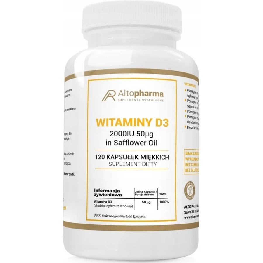 Altopharma Vitamina D3 2000IU 50mcg in olio di cartamo 120 ...