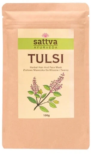 Sattva Kruidenmasker voor gezicht en haar tulsi 100 g