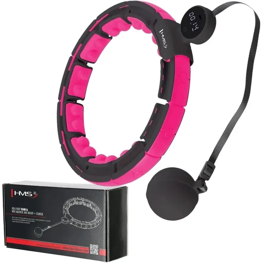 Abisal HHM16 hula hop zwart/roze met magneten en gewicht ...