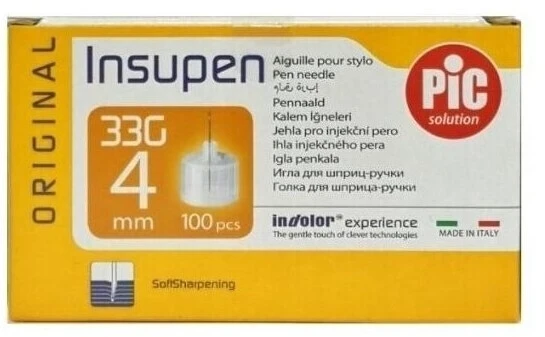PIC Insupen 33G 4 mm pennaalden 100 stuks