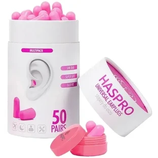 Haspro Tube50 Tappi per orecchie 50 paia ROSA