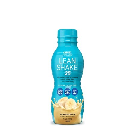 GNC Total Lean® Lean Shake™ 25 frullato proteico RTD al gusto di banana, 414 ml