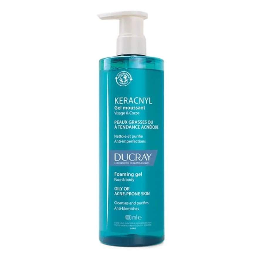 Ducray Keracnyl Schäumendes Gel 400ml pentru ten și corp
