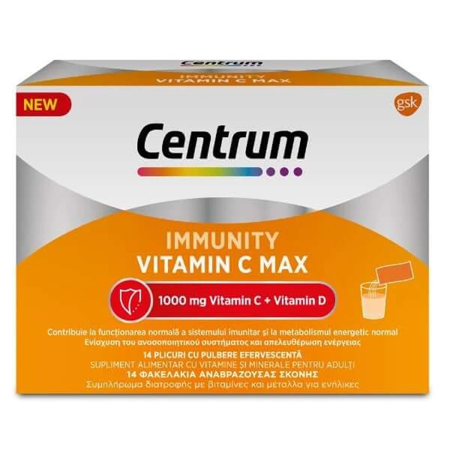 Centrum | Immunity Vitamin C Max for Immune Support | 14 sobres