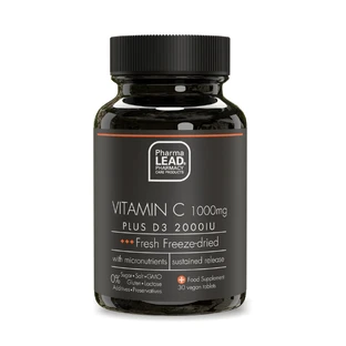 Pharmalead | Black Range Witamina C 1000mg Plus D3 2000IU | 30 kapsułek ziołowych