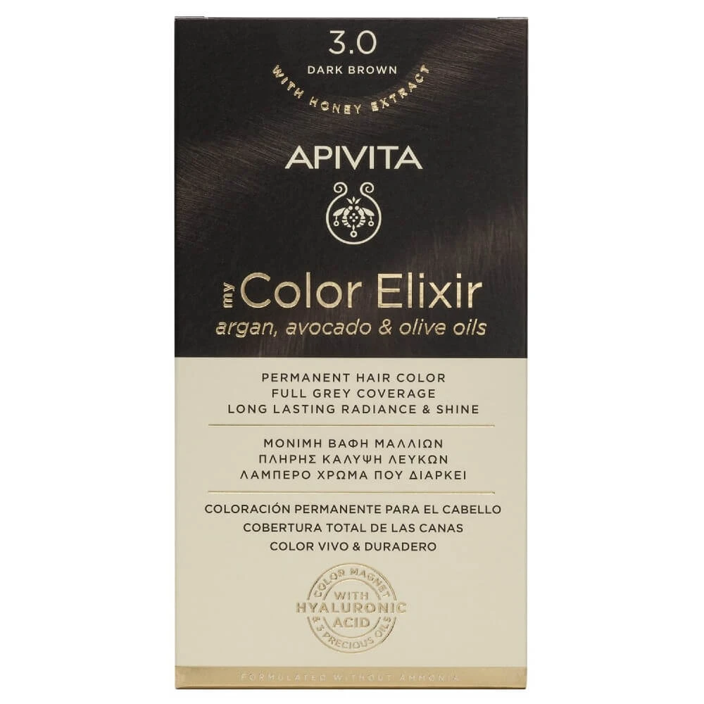 Apivita | My Color Elixir Permanente Haarkleuring Nr 3.0 Donkerbruin | 50ml
