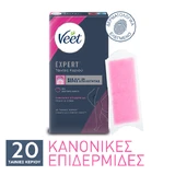 Veet | Expert Hair Removal Strips with Cold Wax for Body & Body Care Normal Skin | 20pcs