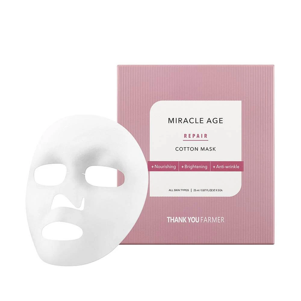 Bedankt Boer | Miracle Age Repair Katoenen Masker | Stof Gezicht Voedend Masker | 25ml