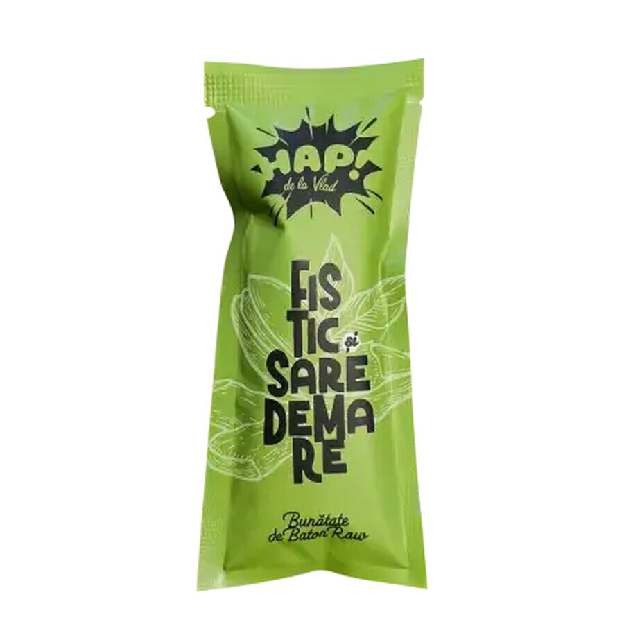 Rauwe vegan reep met pistachenoten en zeezout, 45 g, Tata Vlad