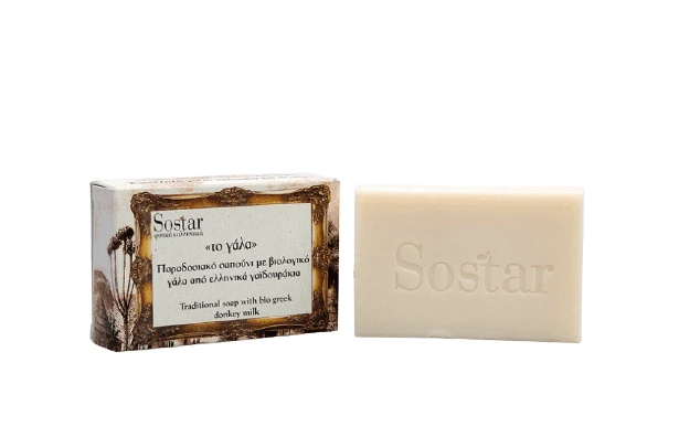 Sostar Traditionele Zeep met Biologische Melk van Griekse Ezels | 100g