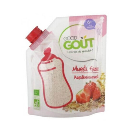 Cereales ecológicos fresa musli, +6 meses, 200 gr, Gota Buena