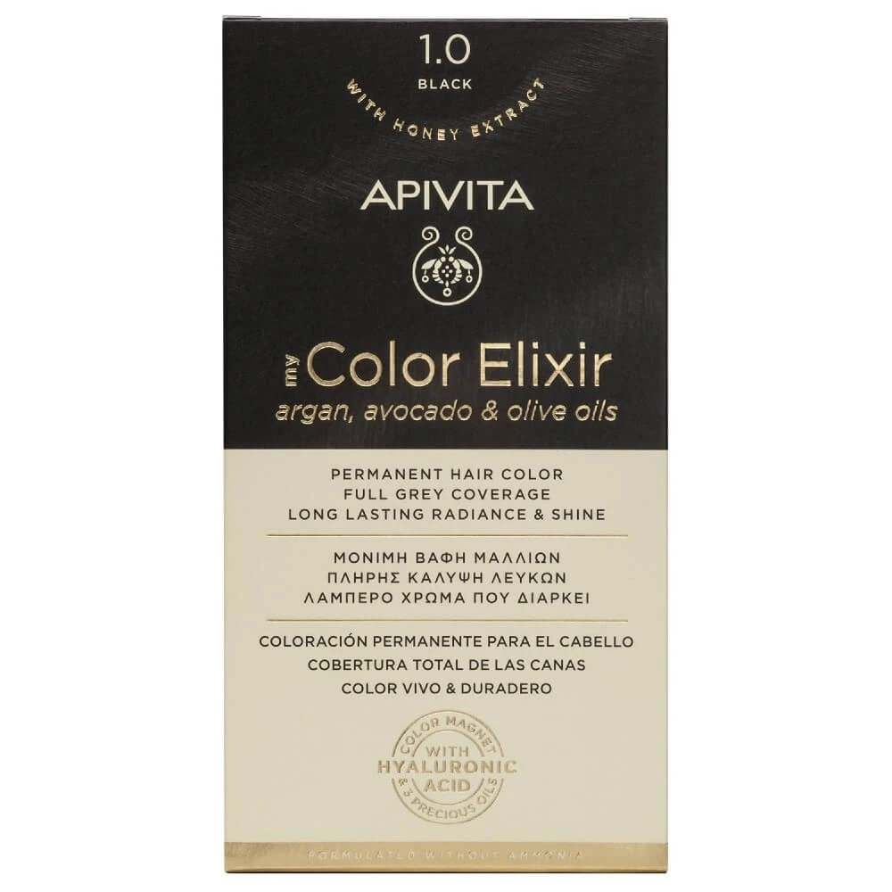 Apivita | My Color Elixir Permanente Haarkleur Nr 1.0 Zwart | 50ml
