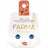 FARMA BIJOUX Pendientes Hipoalergénicos Cristal Azul 6,3mm