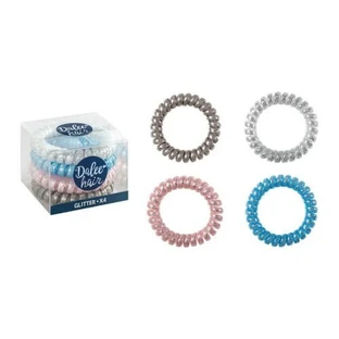 DALEE Haarspirale Glitter Kinderband Set Spirale mit Glitter 4 Stk.