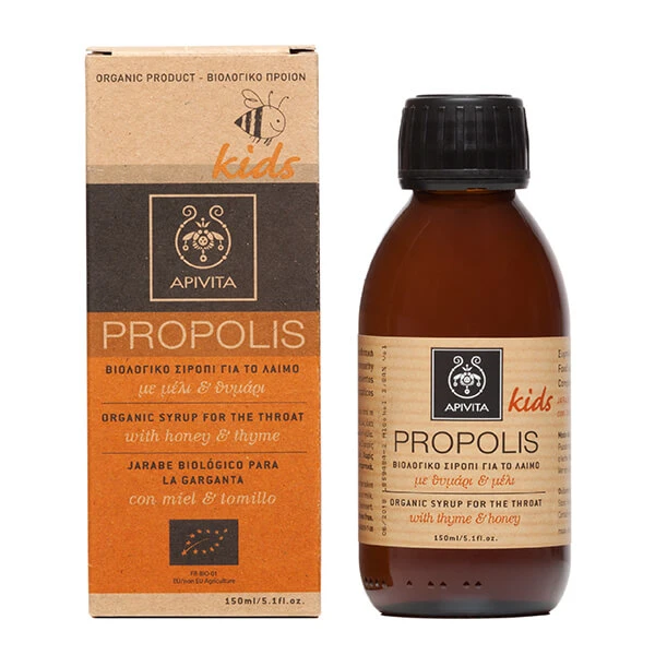 APIVITA Propolis Biologische Keelsiroop voor Kinderen met Honing & Tijm 150ml