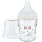 NUK Perfect Match Anti-Colic Glasflasche mit Silikon-Sauger & Temperaturanzeige für 0+ Monate 120ml - Regenbogen