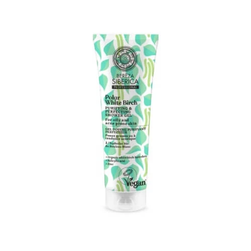 BEREZA SIBERICA Polar Witte Berk Reinigende en Beschermende Douchegel voor de vette en acne huid 200ml