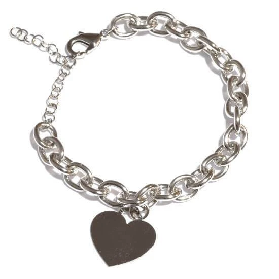 FARMA BIJOUX Hypoallergene Armband Zilver Hart 15/20CM