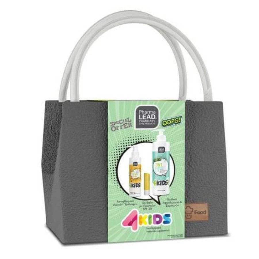 PHARMALEAD 4Kids Promo Speciale Aanbieding met Anti-Luizen Lotion Preventie 125 ml + Propolis Lippenbalsem SPF20 5gr + Kids Douchegel - Shampoo 500 ml + Isothermische Lunchtas