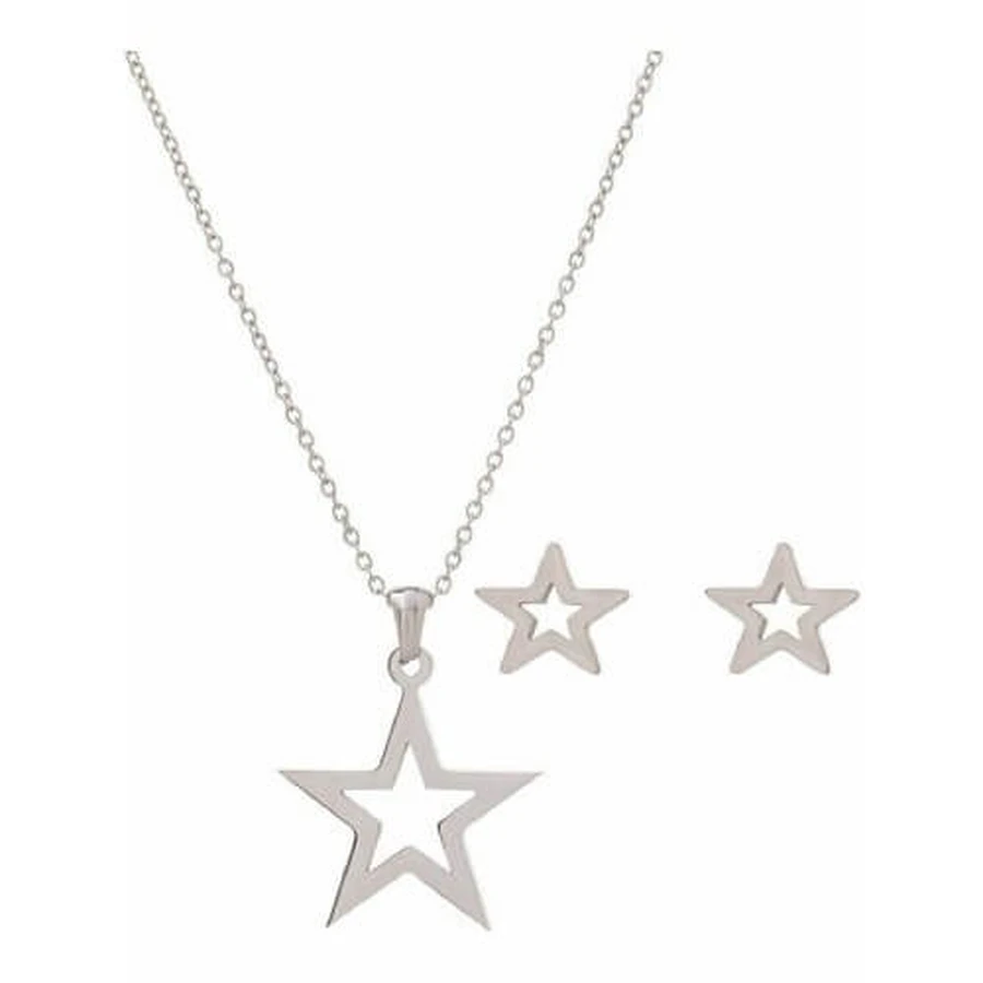 DALEE Hypoallergenic Jewellery Set with Necklace & Earrings Stars made of Steel