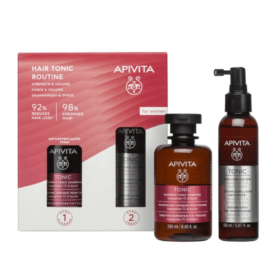 APIVITA PROMO Loțiune de păr tonică pentru femei 150ml & CADOU Loțiune de păr tonică 150ml & CADOU Șampon tonic Loțiune de păr tonică pentru femei 250ml