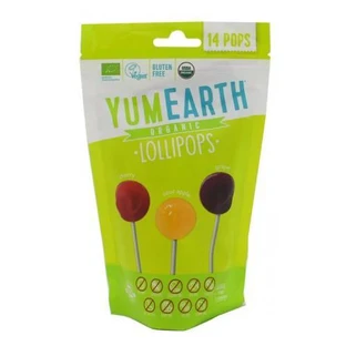 YUMEARTH Organiczne lizaki owocowe wiśnia / jabłko sosna / winogrono 14 szt.