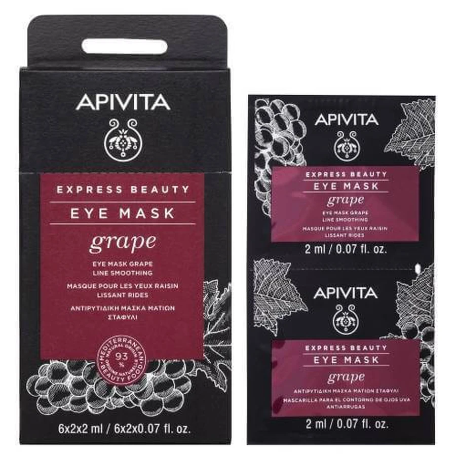 APIVITA Express Beauty Anti-Wrinkle Eye Mask with Grape 2x2ml