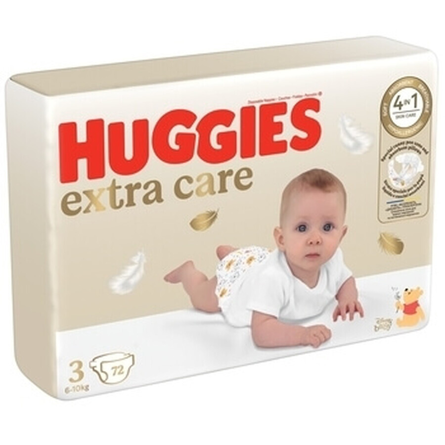 Diaper No. 3 Extra Care, 5-9 kg, 72 pcs, Huggies