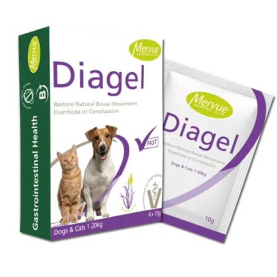 Konzentriertes Nahrungsergänzungsmittel, entwickelt zur Behandlung von Hunden und Katzen mit Verdauungsstörungen DIAGEL 10 g
