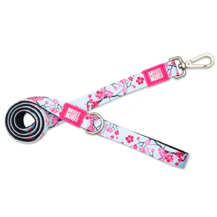 MAX & MOLLY Cherry Bloom, correa para perros, poliéster, azul y rosa, M(1,2m x 2cm)